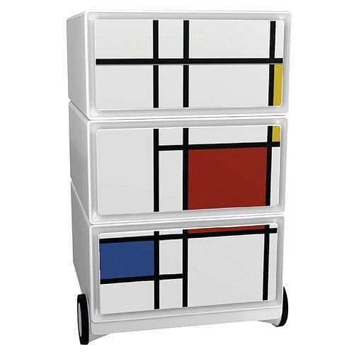 Mobilní kontejner Manutan Expert Easy Office, 4 zásuvky, 64,2 x 39 x 43,6 cm, čtverce