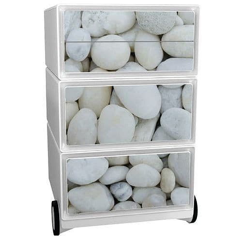 Mobilní kontejner Manutan Expert Easy Office, 4 zásuvky, 64,2 x 39 x 43,6 cm, oblázky