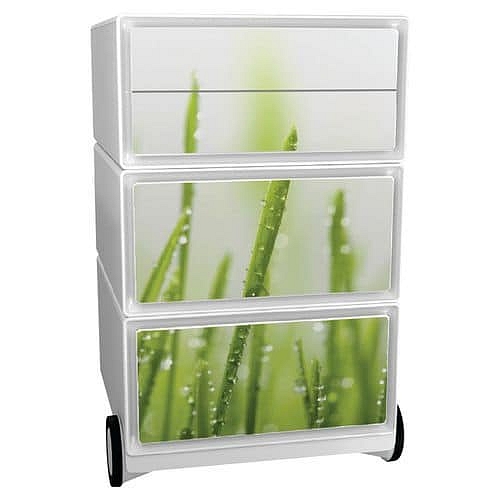 Mobilní kontejner Manutan Expert Easy Office, 4 zásuvky, 64,2 x 39 x 43,6 cm, příroda