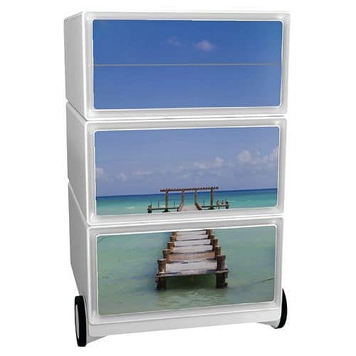 Mobilní kontejner Manutan Expert Easy Office, 4 zásuvky, 64,2 x 39 x 43,6 cm, ponton