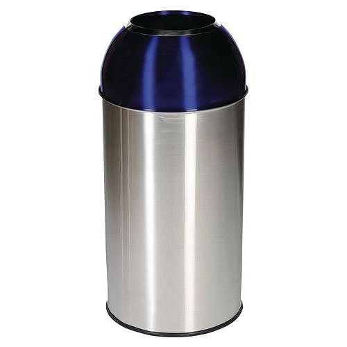 Kovové odpadkové koše Manutan Dome na tříděný odpad, objem 40 l