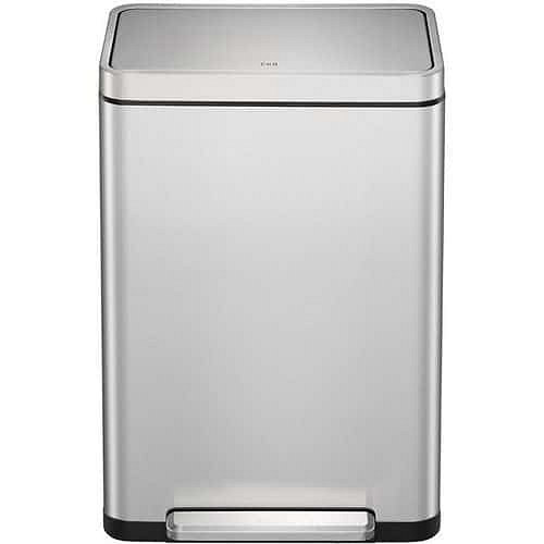 Odpadkový koš s nožním pedálem pro tříděný odpad X–Cube 20 + 20 l matná nerezová ocel