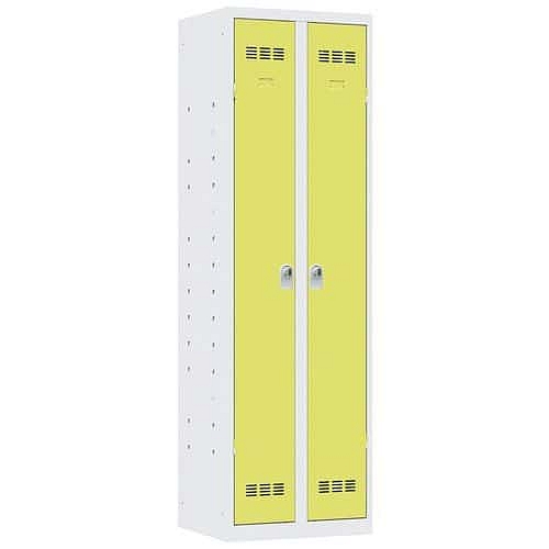 Svařovaná skříň víceúčelová Vinco, 2 oddíly, 600 mm, otočný uzávěr, šedá/zelená