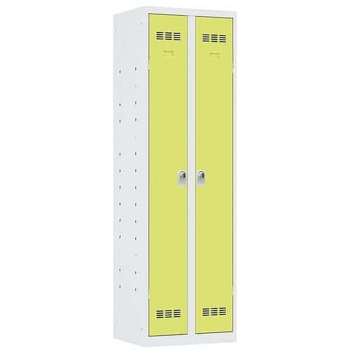 Svařovaná skříň víceúčelová Vinco, 2 oddíly, 600 mm, otočný uzávěr, šedá/zelená