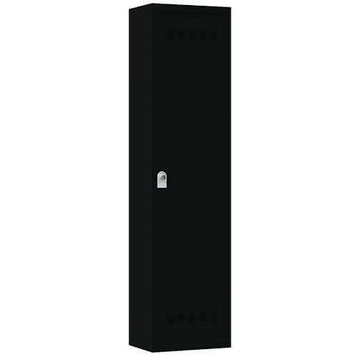Svařovaná šatní skříň Vinco, 1 oddíl, 500 mm, otočný uzávěr, černá/černá