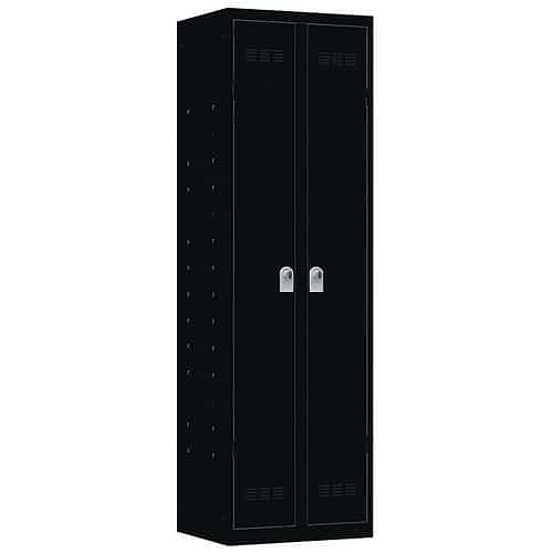 Svařovaná skříň víceúčelová Vinco, 2 oddíly, 600 mm, otočný uzávěr, černá/černá