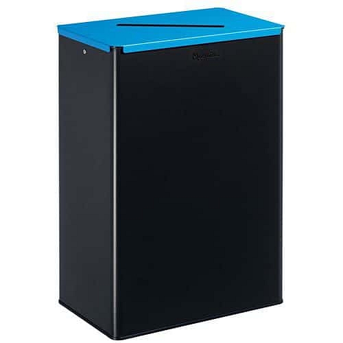 Kovový odpadkový koš Manutan Expert, 60 l, modrá