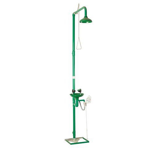 Bezpečnostní sprcha s umyvadlem pro výplach očí, zelená