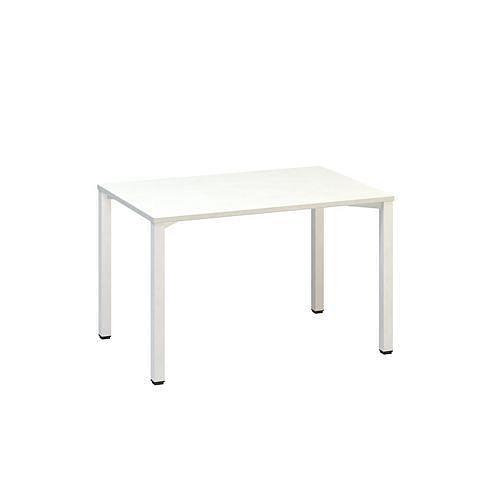 Konferenční stoly Alfa 420 s bílým podnožím, 120 x 80 x 74,2 cm, rovné provedení