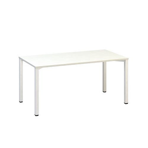 Konferenční stoly Alfa 420 s bílým podnožím, 160 x 80 x 74,2 cm, rovné provedení