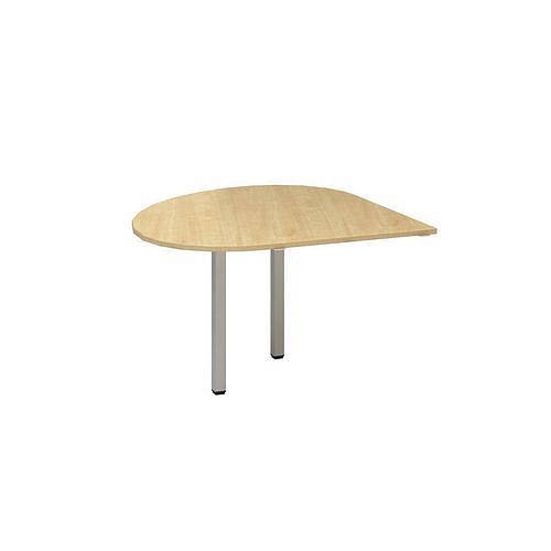 Stolová přístavba Alfa 200 s šedým podnožím, 120 x 120 x 74,2 cm, kapka, levé provedení, dezén divoká hruška