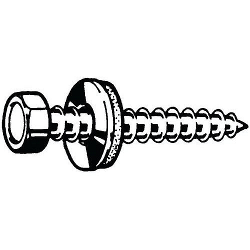 Střešní a čelní šroub se šestihrannou hlavou s těsnící podložkou z elastomeru Ocel Pozinkované A