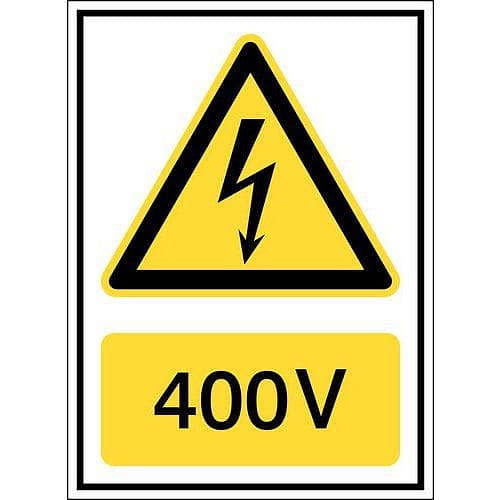 Značka nebezpečí – „Pozor, elektrické napětí: 400 V“ – polypropylen