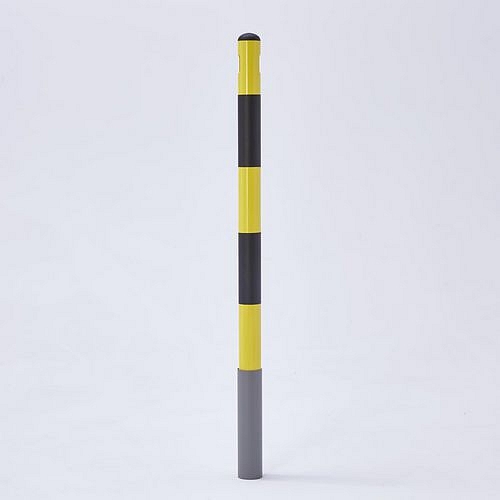 Kovové sloupky Marcel k zasunutí do objímky, 100 mm, žlutá/černá, 2 ks
