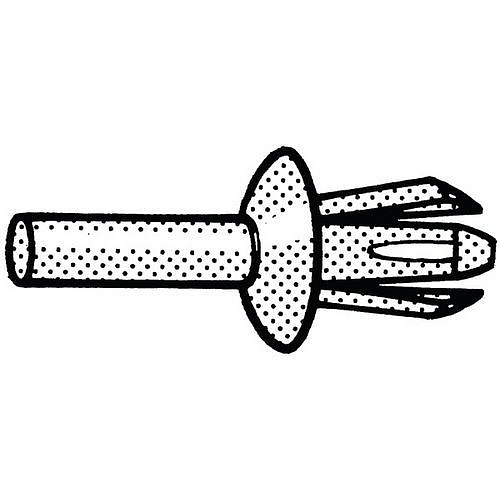 Zatloukací nýt Plast Polyamid (nylon) 6.6 0765 Černá