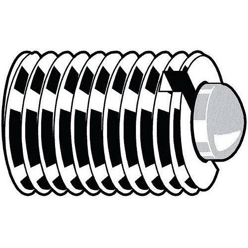 Stavěcí pružný šroub s vnitřním šestihranem s plastovým čípkem Automatová ocel