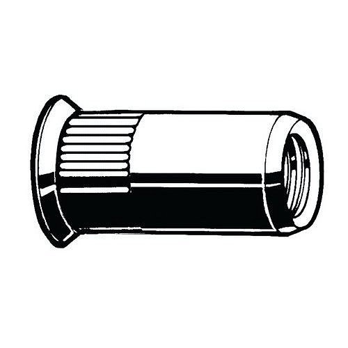 Nýtovací matice se zápustnou hlavou poz. ocel otevřený typ Ocel Pozinkované