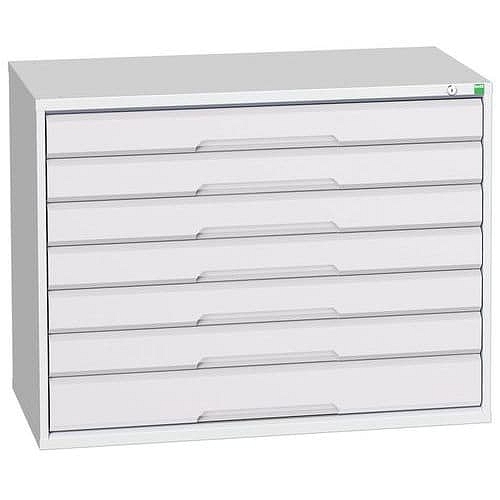 Dílenská zásuvková skříň Bott Verso, 80 x 105 x 55 cm, 7 zásuvek, šedá-šedá