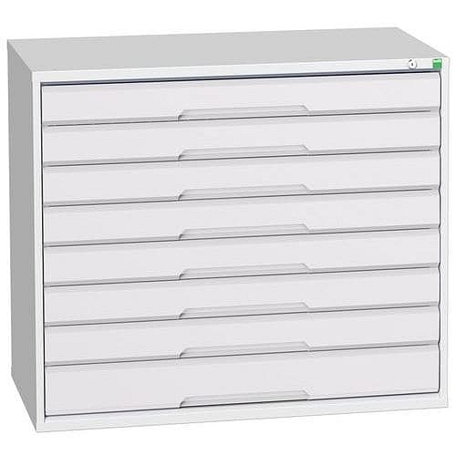 Dílenská zásuvková skříň Bott Verso, 90 x 105 x 55 cm, 8 zásuvek, šedá-šedá