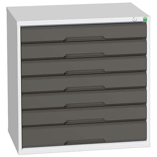 Dílenská zásuvková skříň Bott Verso, 80 x 80 x 55 cm, 7 zásuvek, šedá-antracit