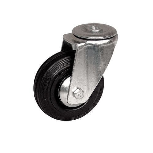 Gumové otočné kolo se středovým otvorem, průměr 125 mm