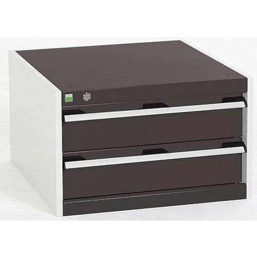 Dílenská zásuvková skříň Bott Cubio, 40 x 65 x 52,5 cm, 2 zásuvky, šedá-antracit