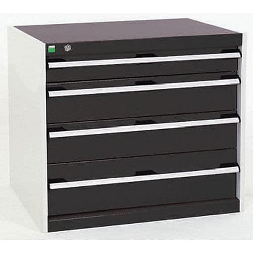 Dílenská zásuvková skříň Bott Cubio, 70 x 80 x 75 cm, 4 zásuvky, šedá-antracit