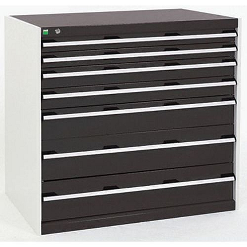 Dílenská zásuvková skříň Bott Cubio, 100 x 105 x 65 cm, 7 zásuvek, šedá-antracit