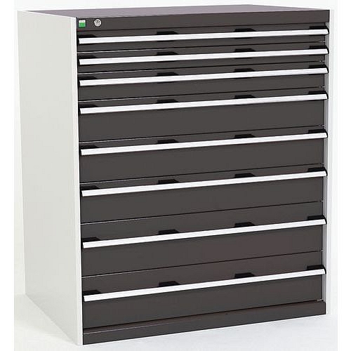 Dílenská zásuvková skříň Bott Cubio, 120 x 105 x 75 cm, 8 zásuvek, šedá-antracit