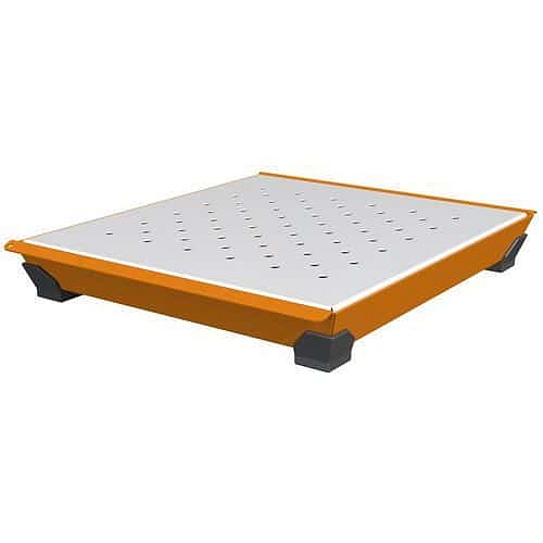 Ocelová laboratorní záchytná vana - Manutan Expert - kapacita 5 l, s roštem