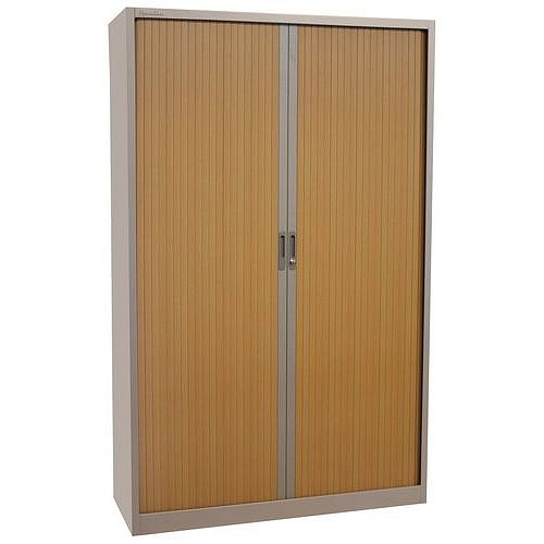 Kovové spisové skříně s roletou Manutan, 4 police, 195 x 120 x 45 cm