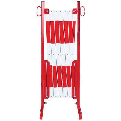 Kovová mobilní zábrana Dancop, skládací, červená/bílá, délka 400 cm
