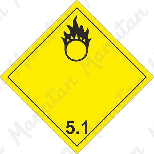 Výstražné ADR tabulky - Látky podporující hoření č. 5.1