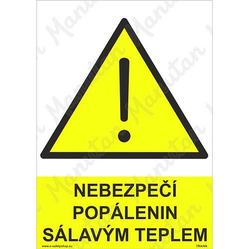 Výstražné tabulky - Nebezpečí popálení sálavým teplem