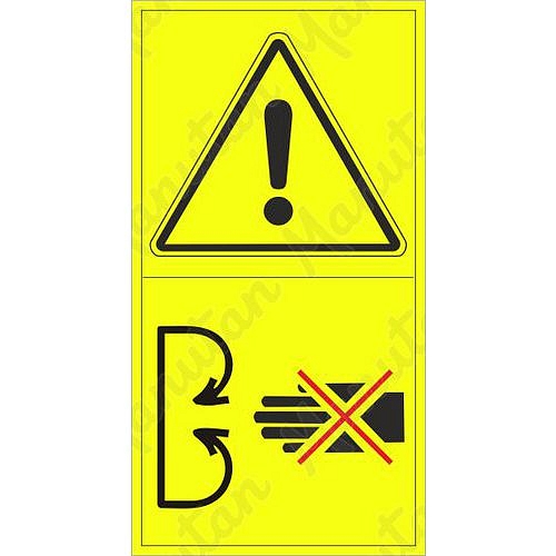 Výstražné tabulky - Výstraha nesahej do tohoto prostoru točící se části