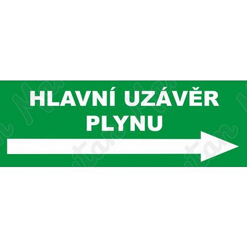 Tabulky bezpečí - Hlavní uzávěr plynu vpravo