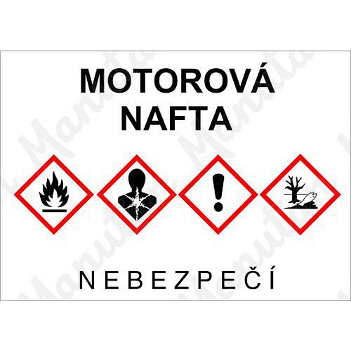 Výstražné GHS tabulky - Motorová nafta