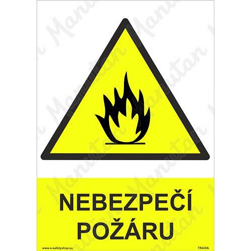 Výstražné tabulky - Nebezpečí požáru
