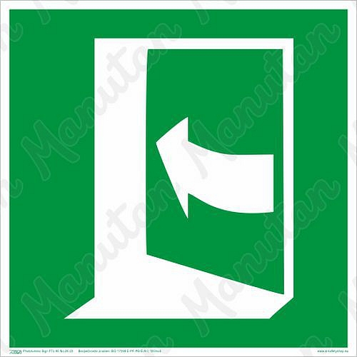 Tabulky bezpečí - Dveře se otevírají tlačením na levé straně