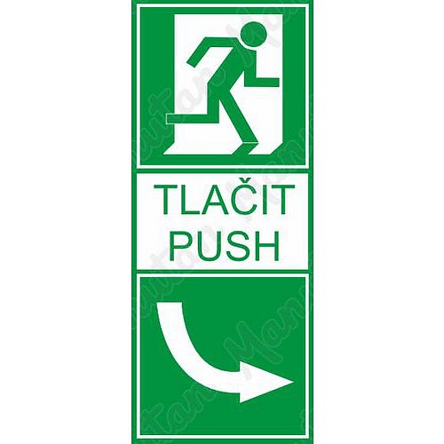 Tlačit vpravo, samolepka 100 x 200 x 0,4 mm, fotoluminiscenční