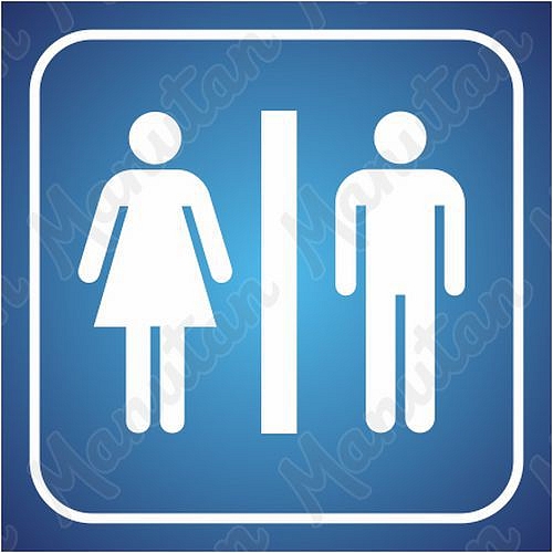Toalety muži i ženy, samolepka 95 x 95 x 0,1 mm, 2 ks