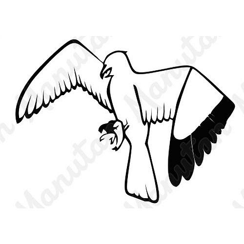 Silueta dravce, samolepka 210 x 297 x 0,1 mm A4, inverzní