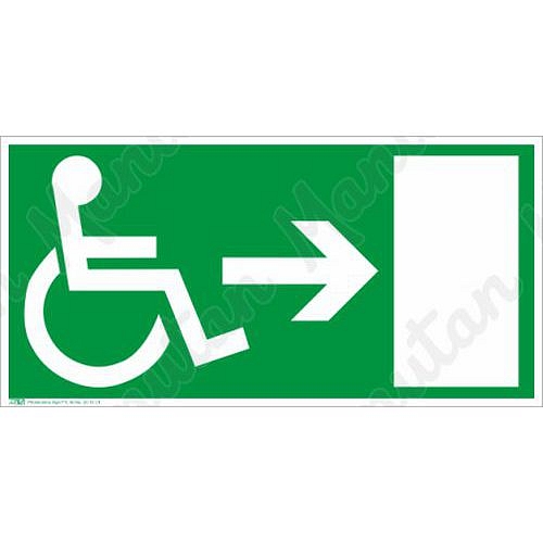 Únikový východ bezbarierový vpravo, samolepka 200 x 100 x 0,1 mm