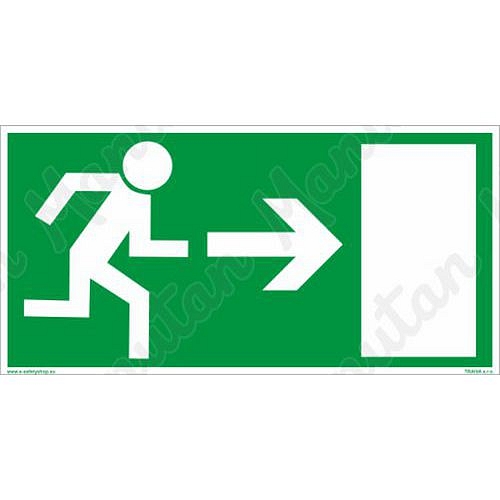 Únikové fotoluminiscenční bezpečnostní tabulky - Únikový východ vpravo