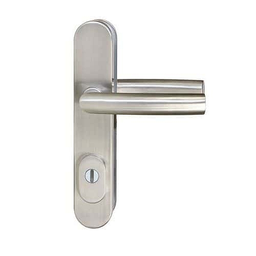 Hliníkové bezpečnostní kování R711, klika/klika s překrytím vložky, ZB.90, TB3, nerez