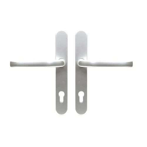 Hliníková klika pro plastové dveře, stříbrný fluorcarbon