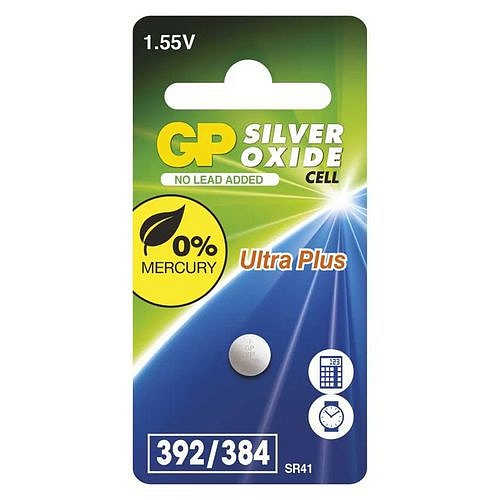 Knoflíková baterie do hodinek GP 392F (SR41, SR736), blistr