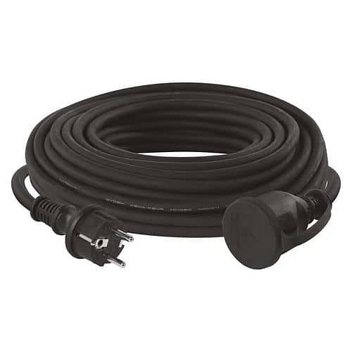 Venkovní prodlužovací kabel, 20 m, 1 zásuvka, guma - neopren, 1,5 mm2