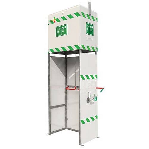 Bezpečnostní sprcha Hughes se zástěnou, objem 350 l