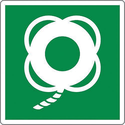 Bezpečnostní tabulka Manutan Expert - Záchranný kruh, hliník, 350 mm